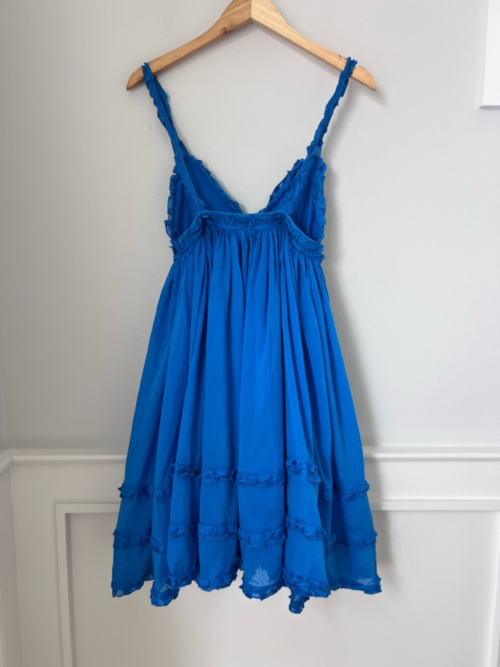 Manolo Vibrant Blue Ruched Strap Dress - Picture 7 of 10